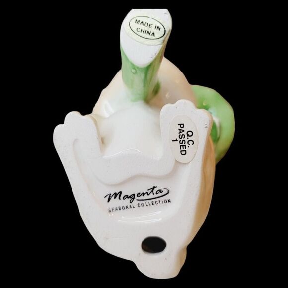 Set of 3 Magenta Seasonal Collection Ceramic Bunny Rabbit Candle Holder Flowers - Picture 11 of 15